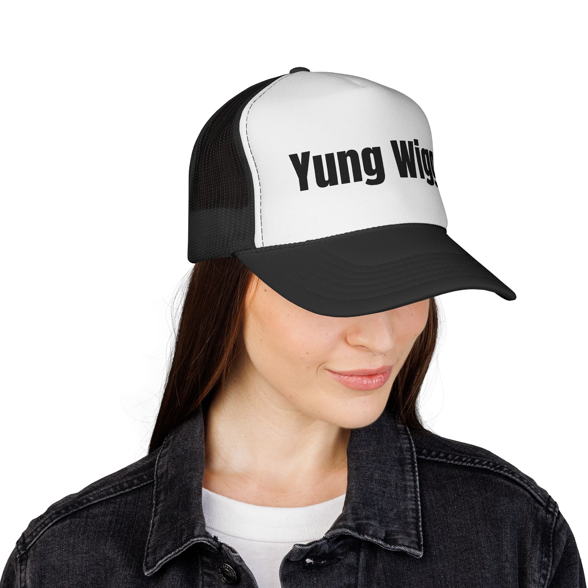 Trucker Cap — Yung Wigga Black & White Mesh Hat