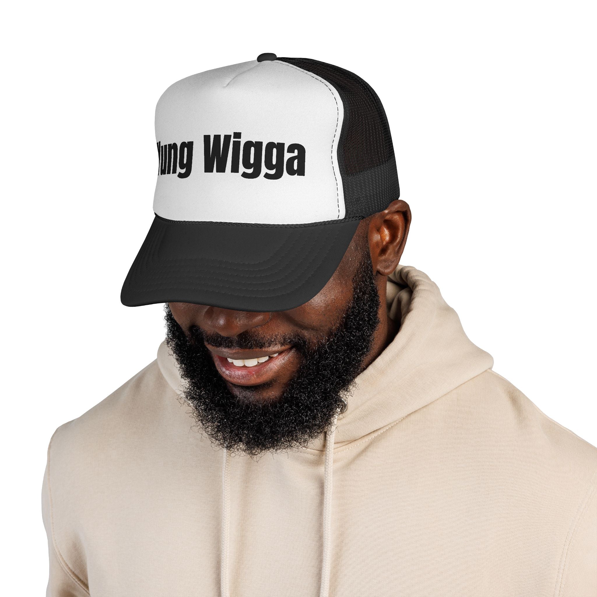 Trucker Cap — Yung Wigga Black & White Mesh Hat